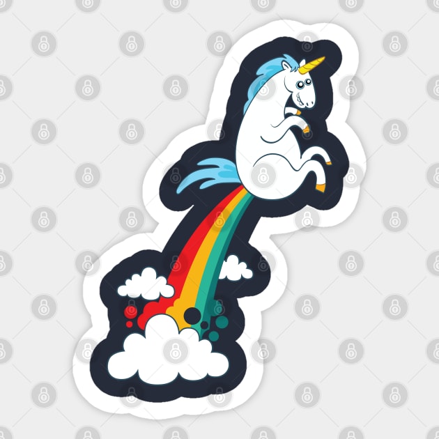 funny unicorn fart rainbow cloud Sticker by daizzy